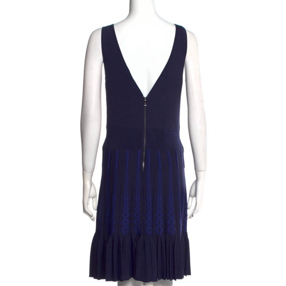 TED BAKER JULOTE FLIPPY KNIT SKATER DRESS, NAVY BLUE | size 4 - Picture 5 of 8